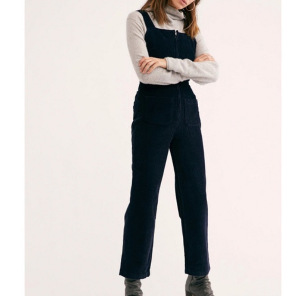 Free People Luna Corduroy Overalls One Piece Navy